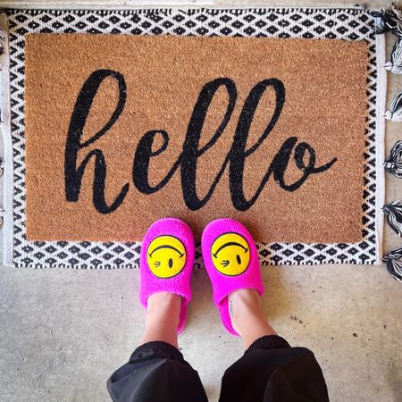 hello fall & cute, new house shoes 🩷 #walmartfashion #fallvibes #smiley #walmart 

#LTKfindsunder50 #LTKhome #LTKshoecrush
