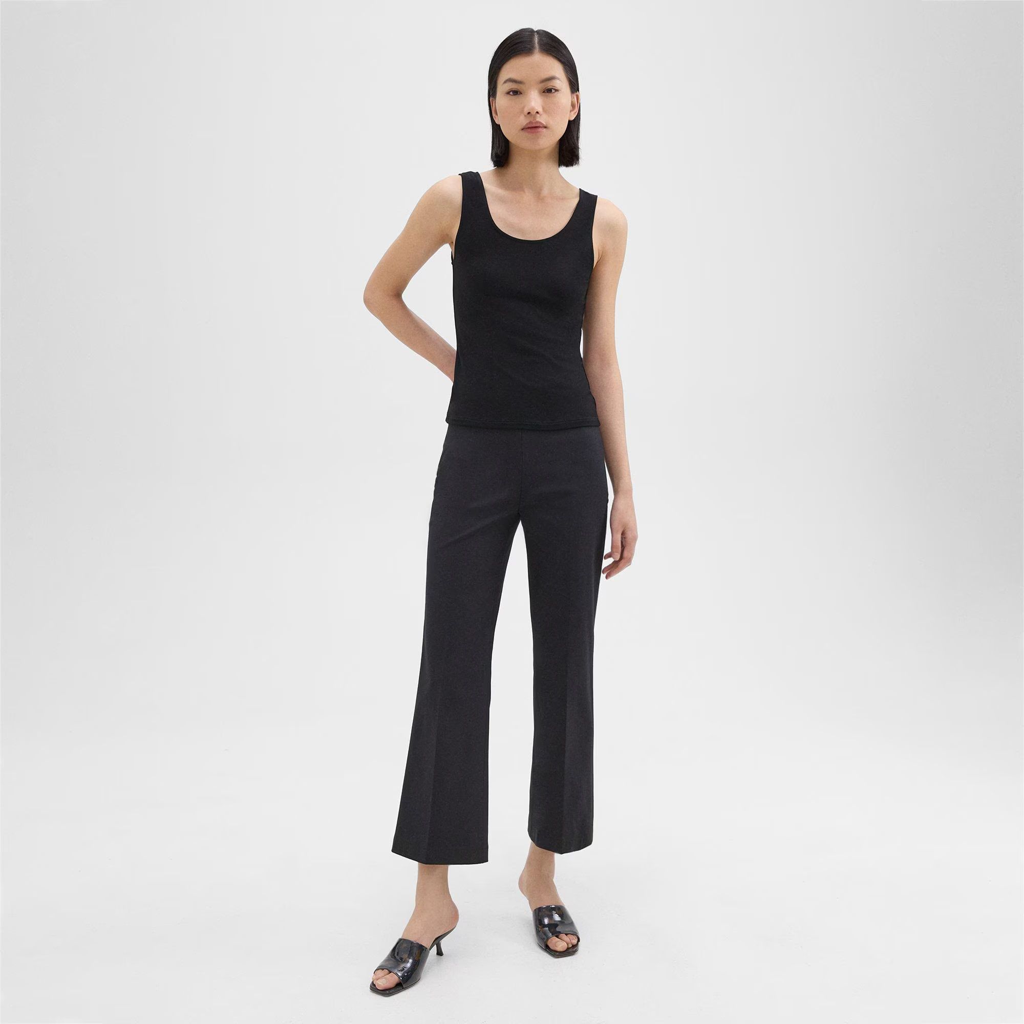 Cropped Kick Pant in Stretch Cotton-Blend | Theory