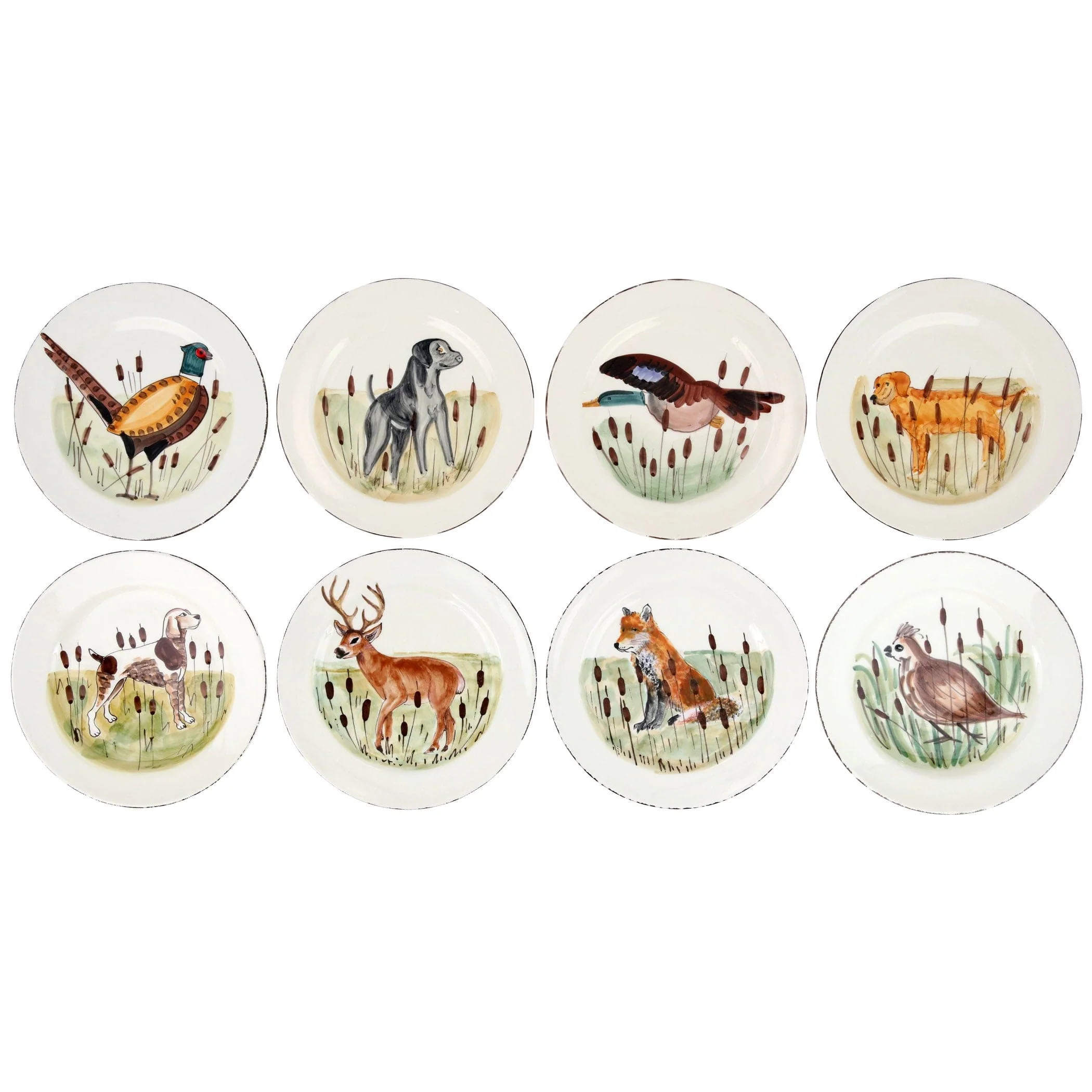 Wildlife Assorted Dinner Plates - Set of 8 | VIETRI