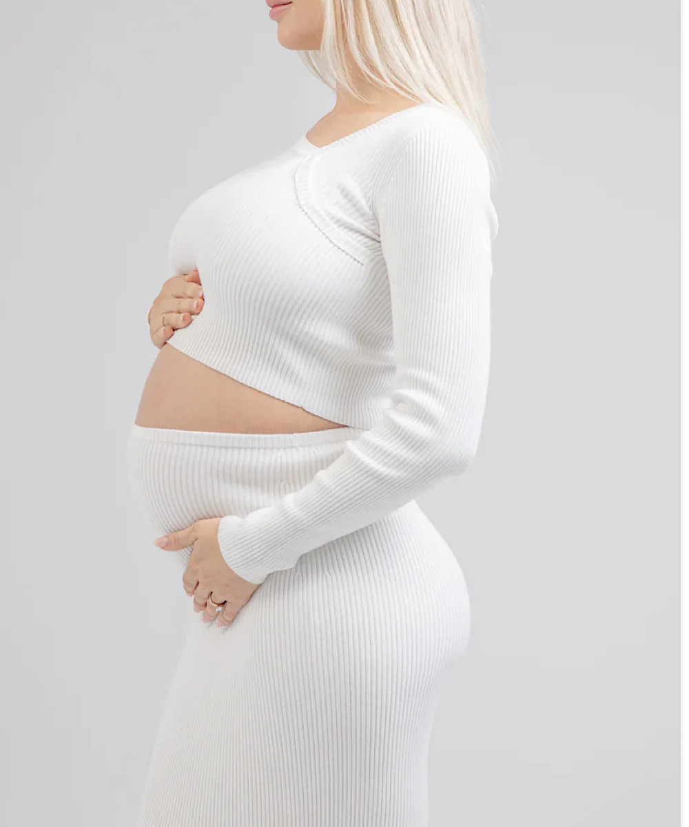 Luxe Knit Set (Bone): Crop Sweater | Bump City Nashville