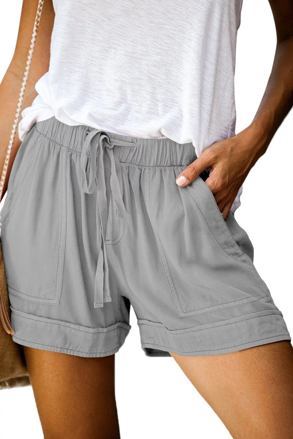 KISSMODAKISSMODA Women's Shorts for Summer Drawstring Elastic Waist Cotton Causal Shorts PantUSD$... | Walmart (US)