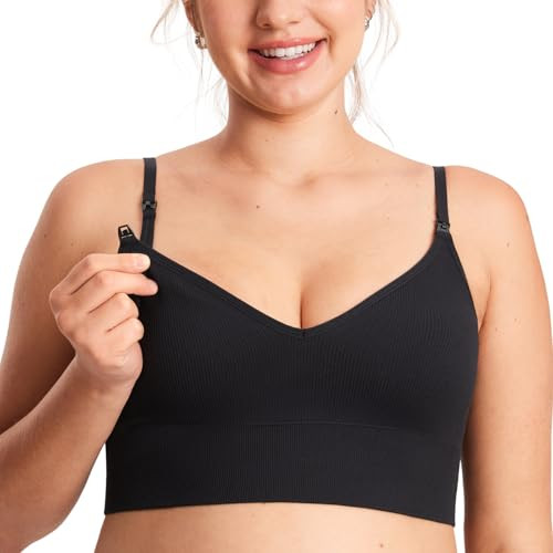 MOMANDA Ribbed Nursing Bras Women's Longline Sleep Breastfeeding Support Seamless Maternity Sport... | Amazon (US)