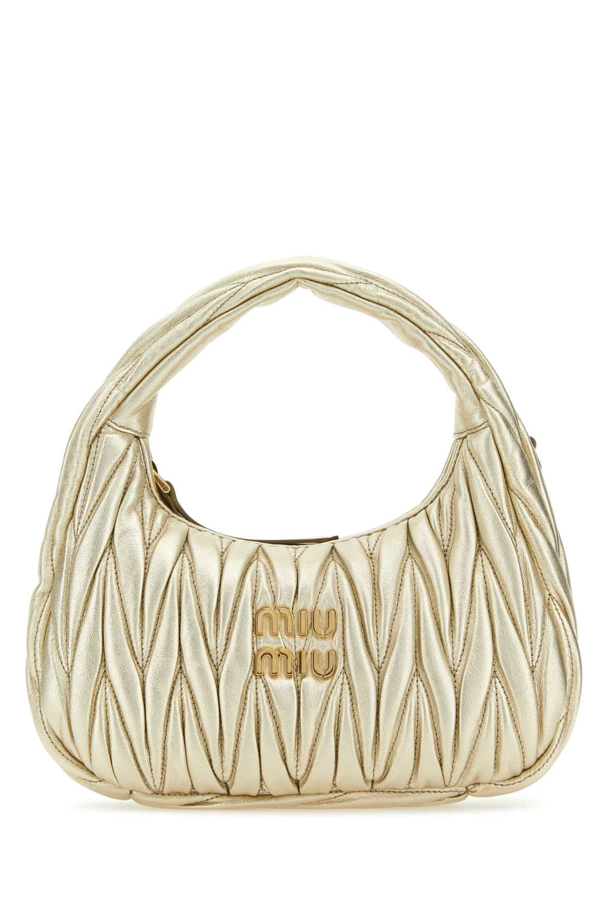 Miu Miu Gold Nappa Leather Wander Handbag | Italist.com US