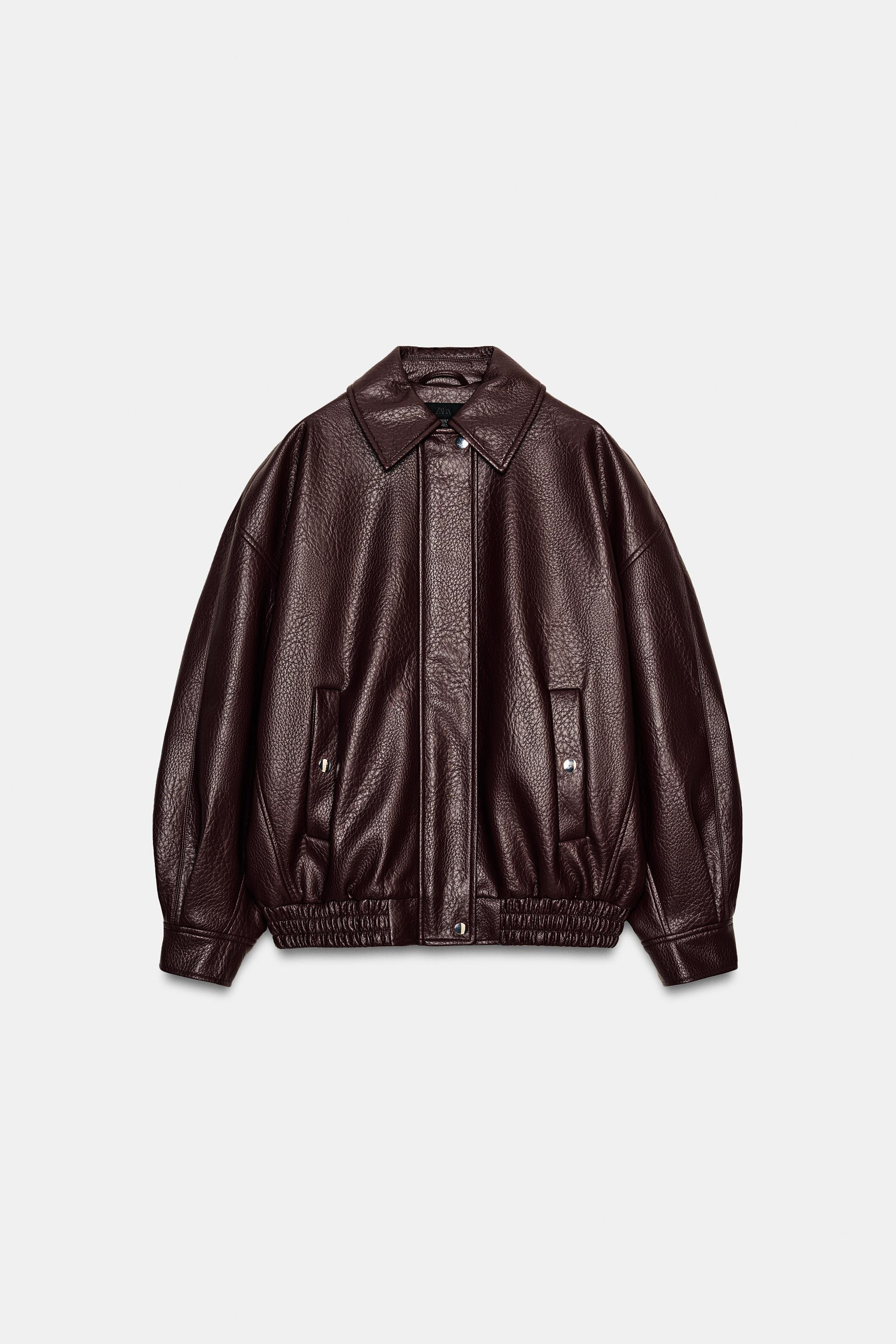 LEATHER-EFFECT BOMBER JACKET | Zara UK