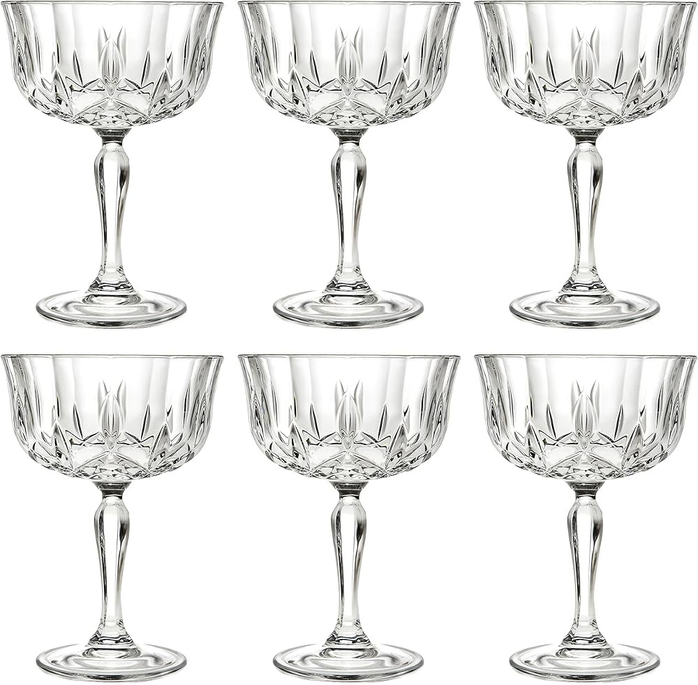Barski Champagne Glasses - Flute - Saucer - Belle Coupe - Set of 6 Glasses - Glass - Beautifully ... | Amazon (US)