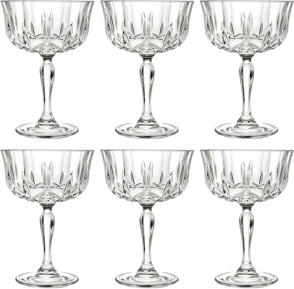 Barski Champagne Glasses - Flute - Saucer - Belle Coupe - Set of 6 Glasses - Glass - Beautifully ... | Amazon (US)