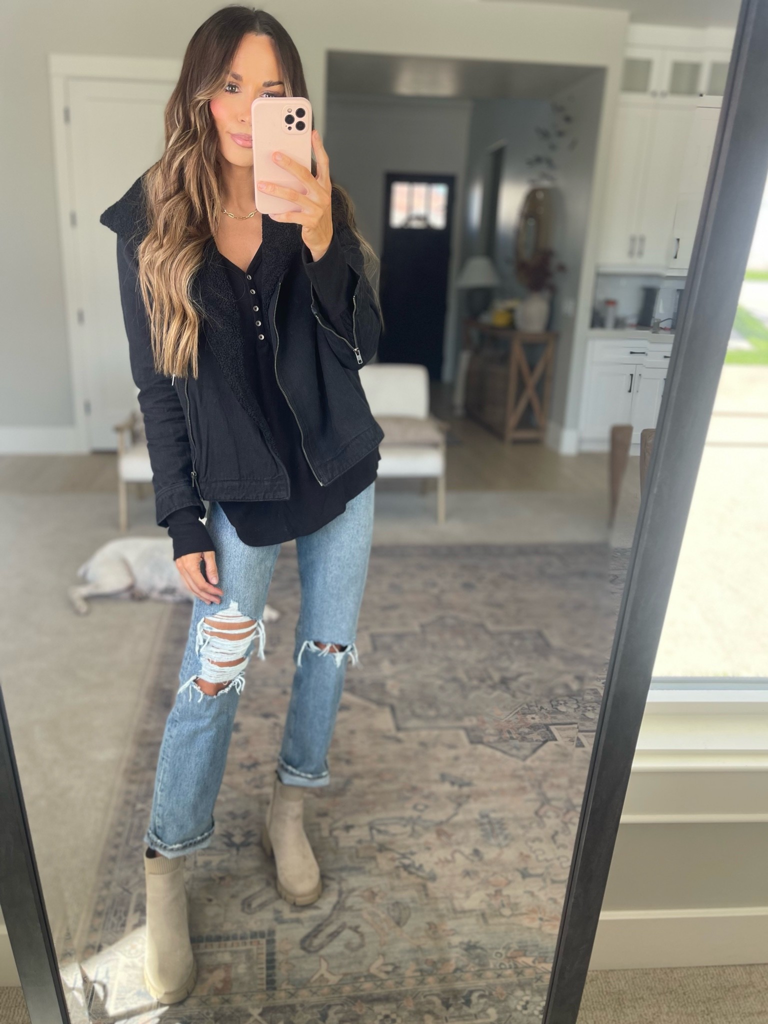 Jacket size medium
Jeans size 25
Henley size large

#LTKstyletip #LTKunder50