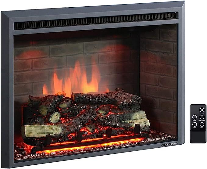 PuraFlame Western Electric Fireplace Insert with Fire Crackling Sound, Remote Control, 750/1500W,... | Amazon (US)