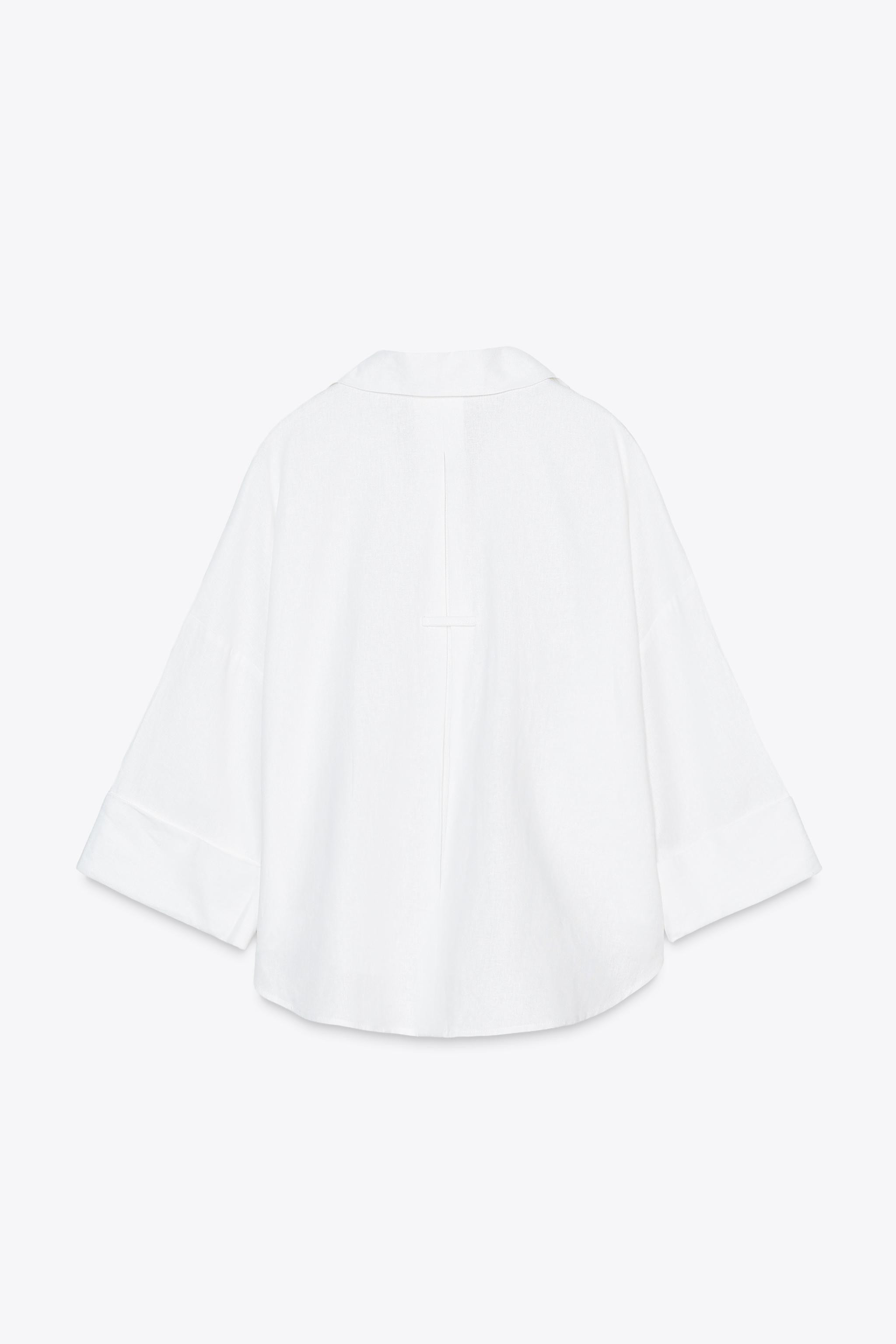 WIDE SLEEVE LINEN SHIRT | Zara US