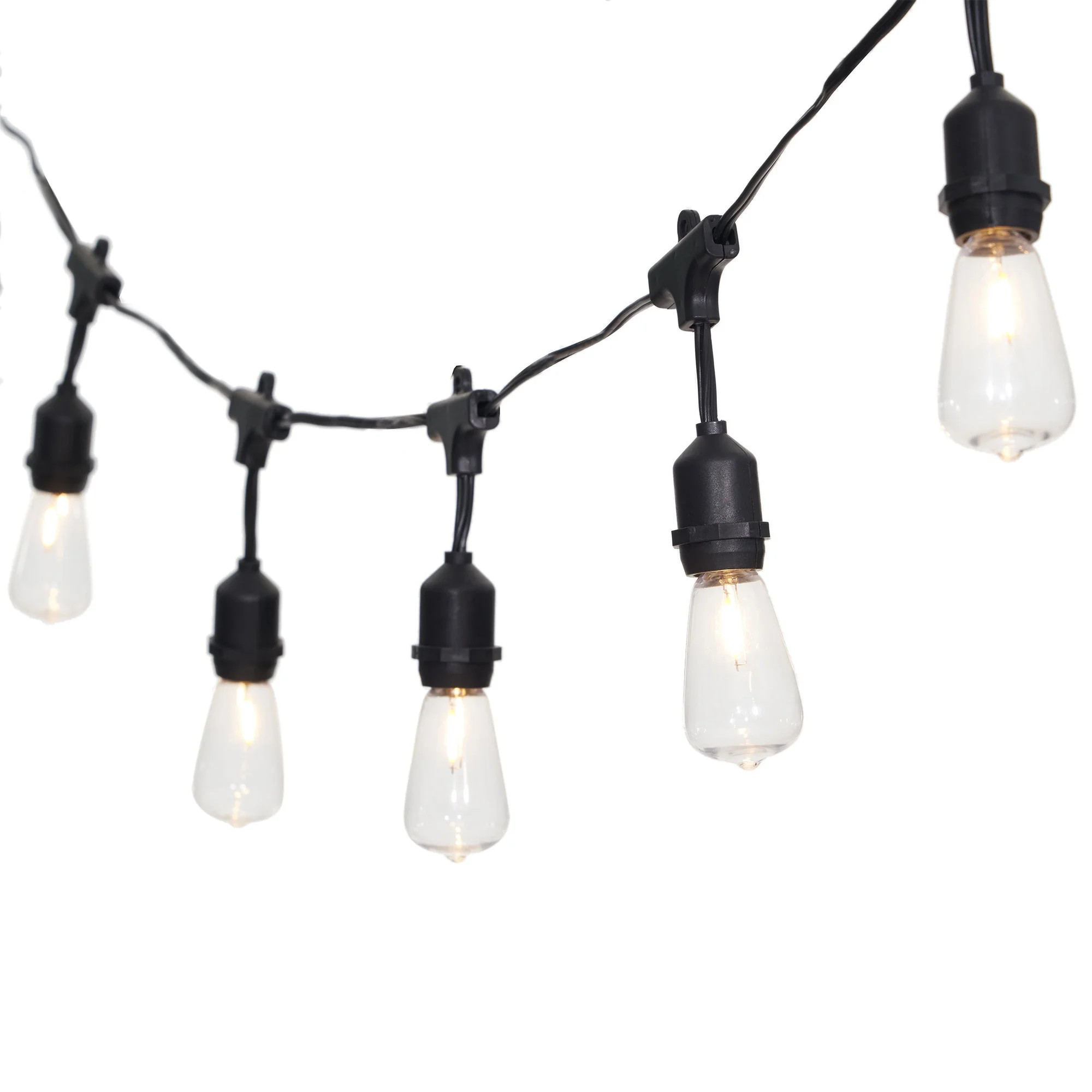 Better Homes & Gardens 15-Count Shatterproof Edison Bulb Outdoor String Lights with Black Wire | Walmart (US)