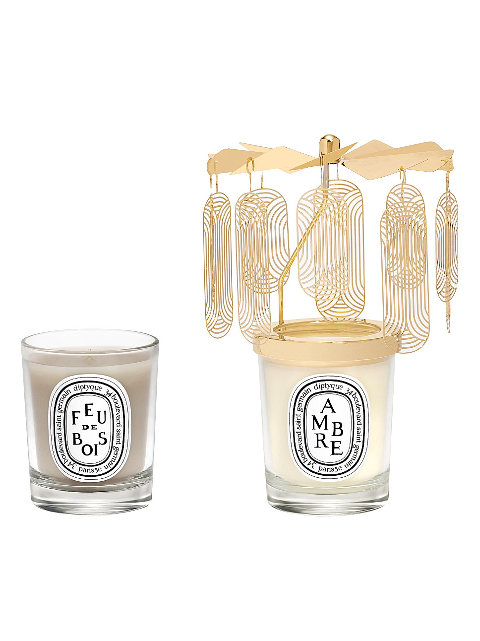 Ambre (Amber) & Feu De Bois (Firewood) Scented Candle Carousel Gift Set | Saks Fifth Avenue