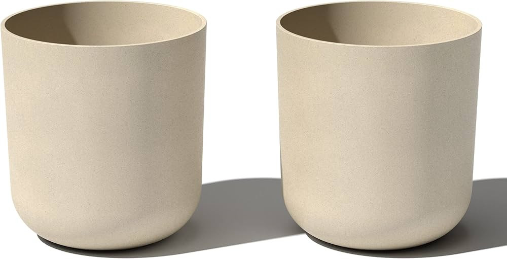 Veradek Round Lima Plastic Planter Pots for Indoor/Outdoor Garden Use, Sand Color, 5 Year Warrant... | Amazon (US)