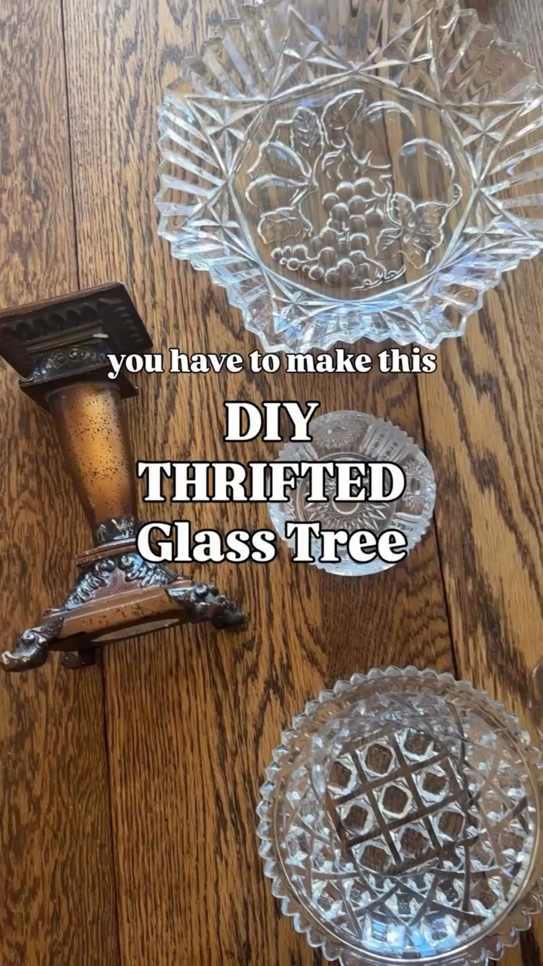 This thrifted glass Christmas tree is a knockout! Add lights inside for a little sparkle ✨
