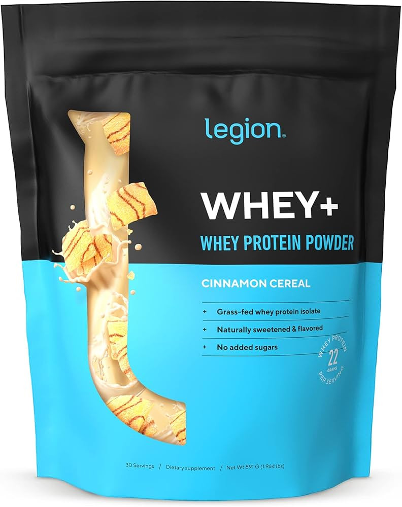 LEGION Whey+ Whey Protein Powder (Cinnamon Cereal) - Low Carb and Calorie Whey Isolate Protein Po... | Amazon (US)
