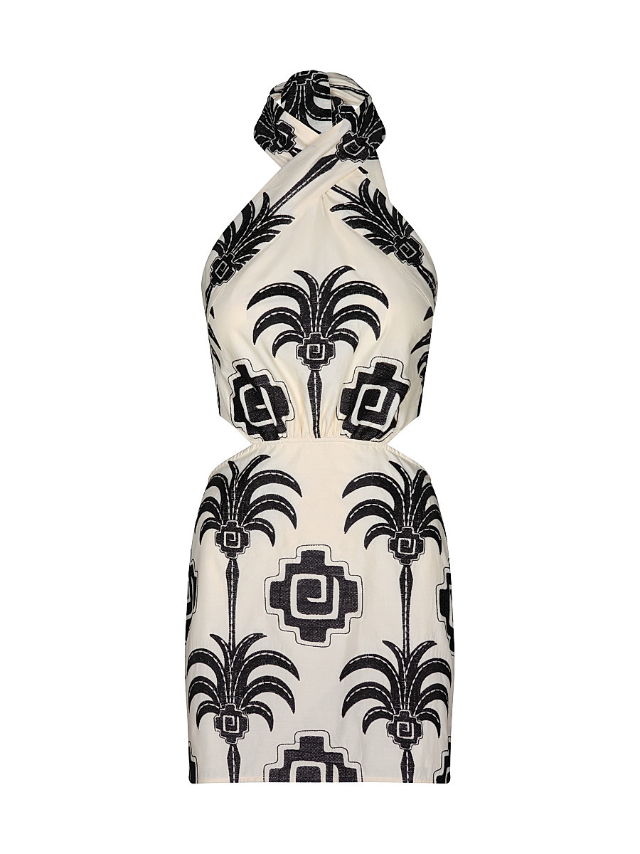 Women's La Paz Pintaderas Halterneck Minidress - Ecru Black - Size 0 | Saks Fifth Avenue