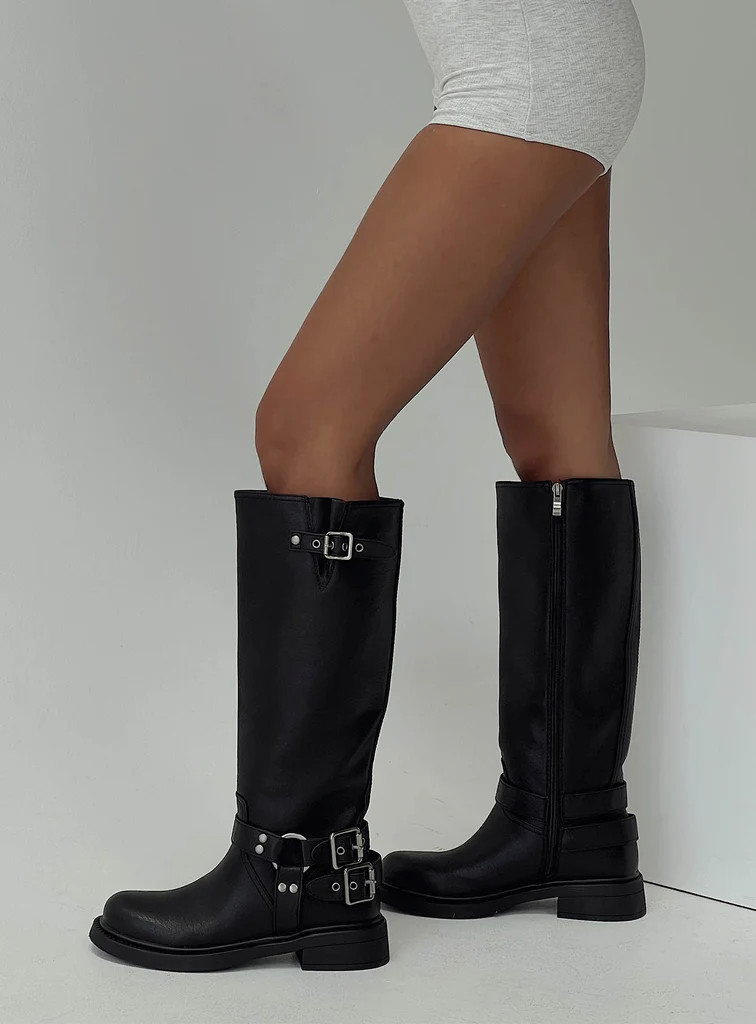 Billini Kaylen Riding Boots Black | Princess Polly US