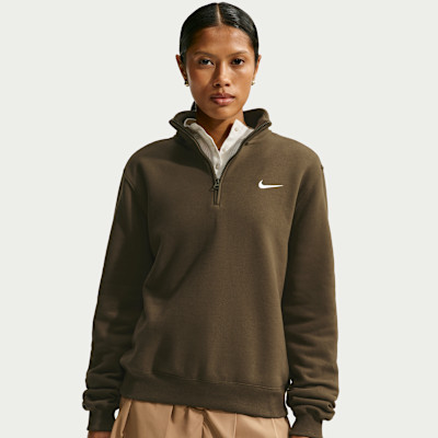 Nike Women's Studio Fleece Medium Weight 1/4-Zip Top in Black | IV4886-001 | Nike (US)