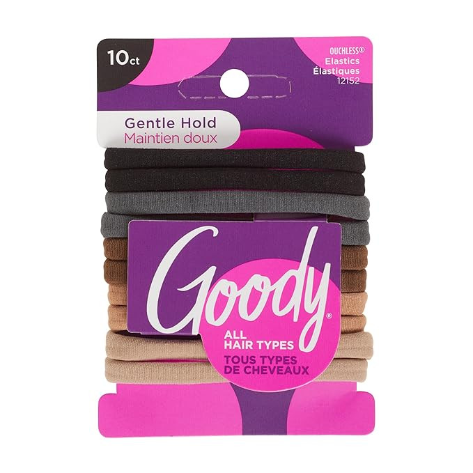Goody Ouchless Seamless Hair Elastics, 10 Ct, Neutral Tones, Damage-Free Gentle Hold Ties, No Sna... | Amazon (US)