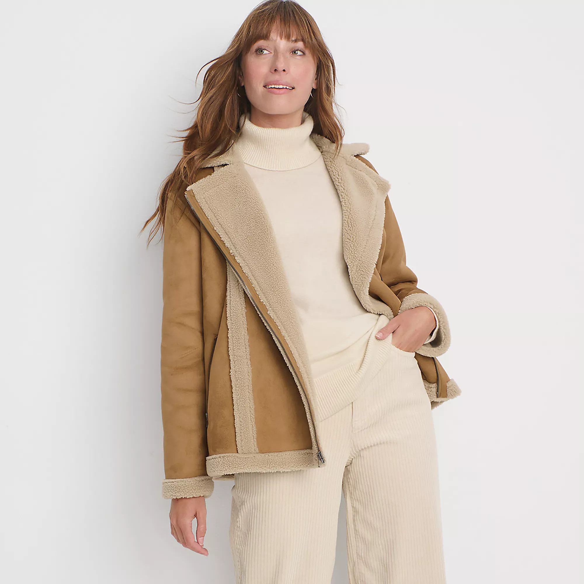 Women's Faux Shearling Jacket | Lands' End (US)