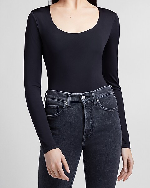 Body Contour Scoop Neck Thong Bodysuit | Express