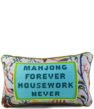 Mahjong Forever Needlepoint Pillow | Dillard's