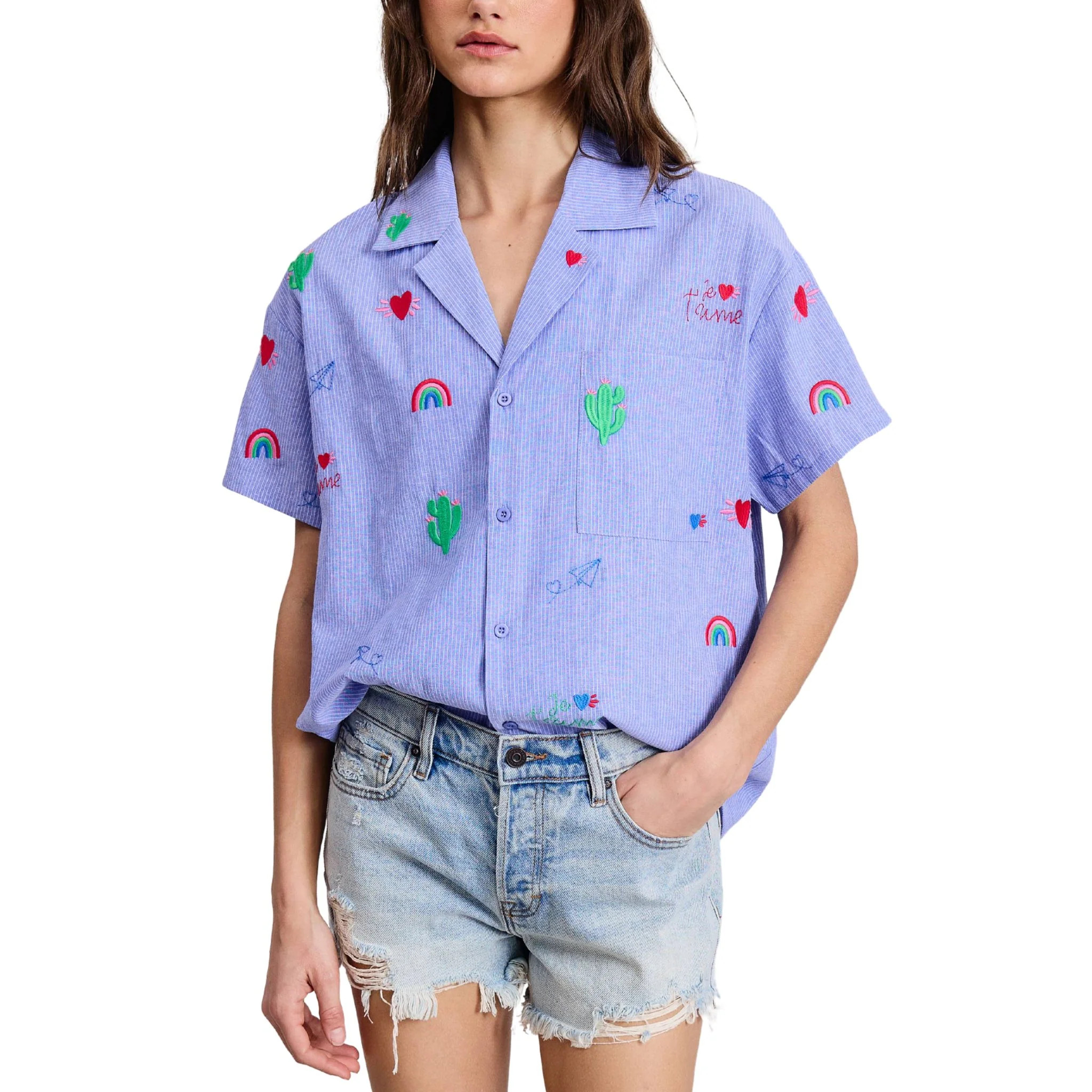 Taylor Woven Short Sleeve Shirt | Christina Greene 