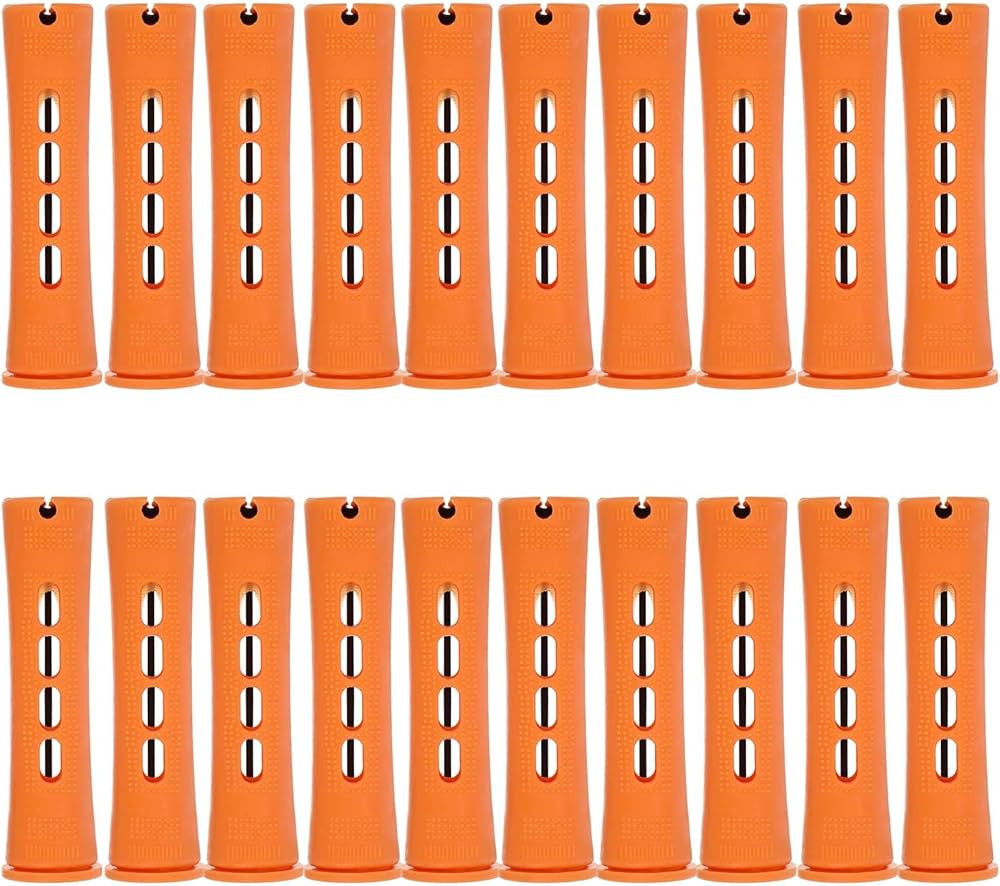 20 Pieces Hair Perm Rods, Cold Wave Rods Short Orange Plastic Perming Irons Hair Curling Rollers ... | Amazon (US)