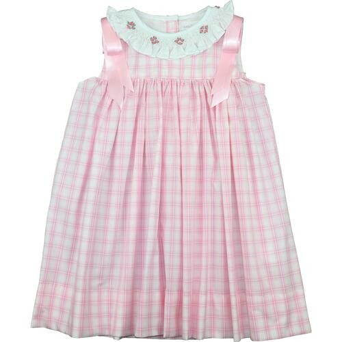 Pink Plaid Smocked Collar Dress | Cecil and Lou