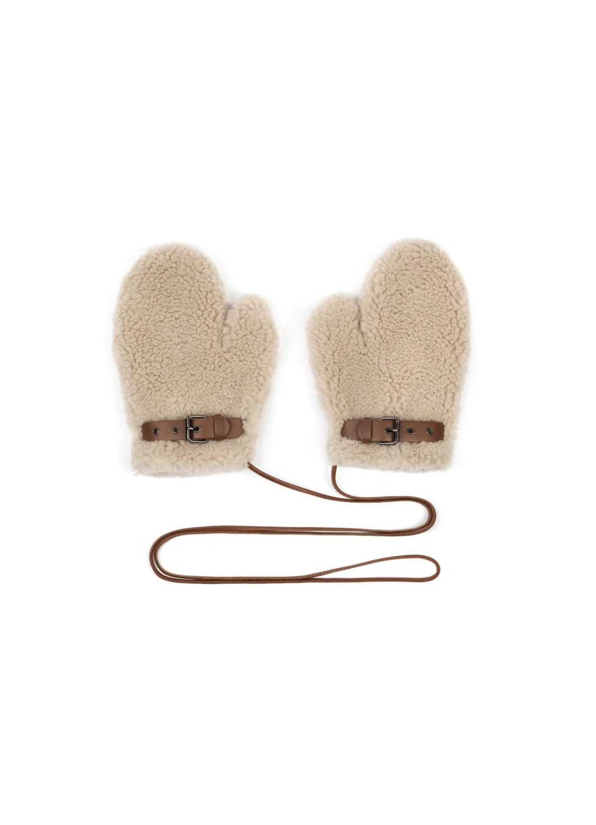 Cream Shearling Mittens | DE SAVARY LONDON