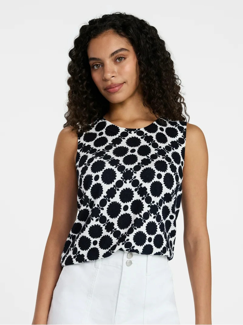 Time and Tru Women's Fine Gauge Sleeveless Sweater Shell, Lightweight, Sizes XS-XXXL | Walmart (US)