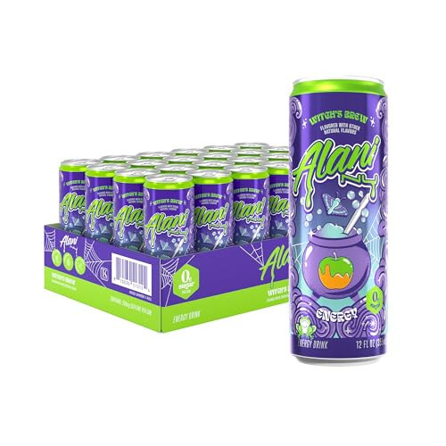 Alani Nu WITCH'S BREW Sugar Free, Low Calorie Energy Drinks, 200mg Caffeine, Antioxidants, Biotin B Vitamins, Zero Sugar, 15 Calories or Less, 12 Fl Oz Cans (24 Pack) | Amazon (US)