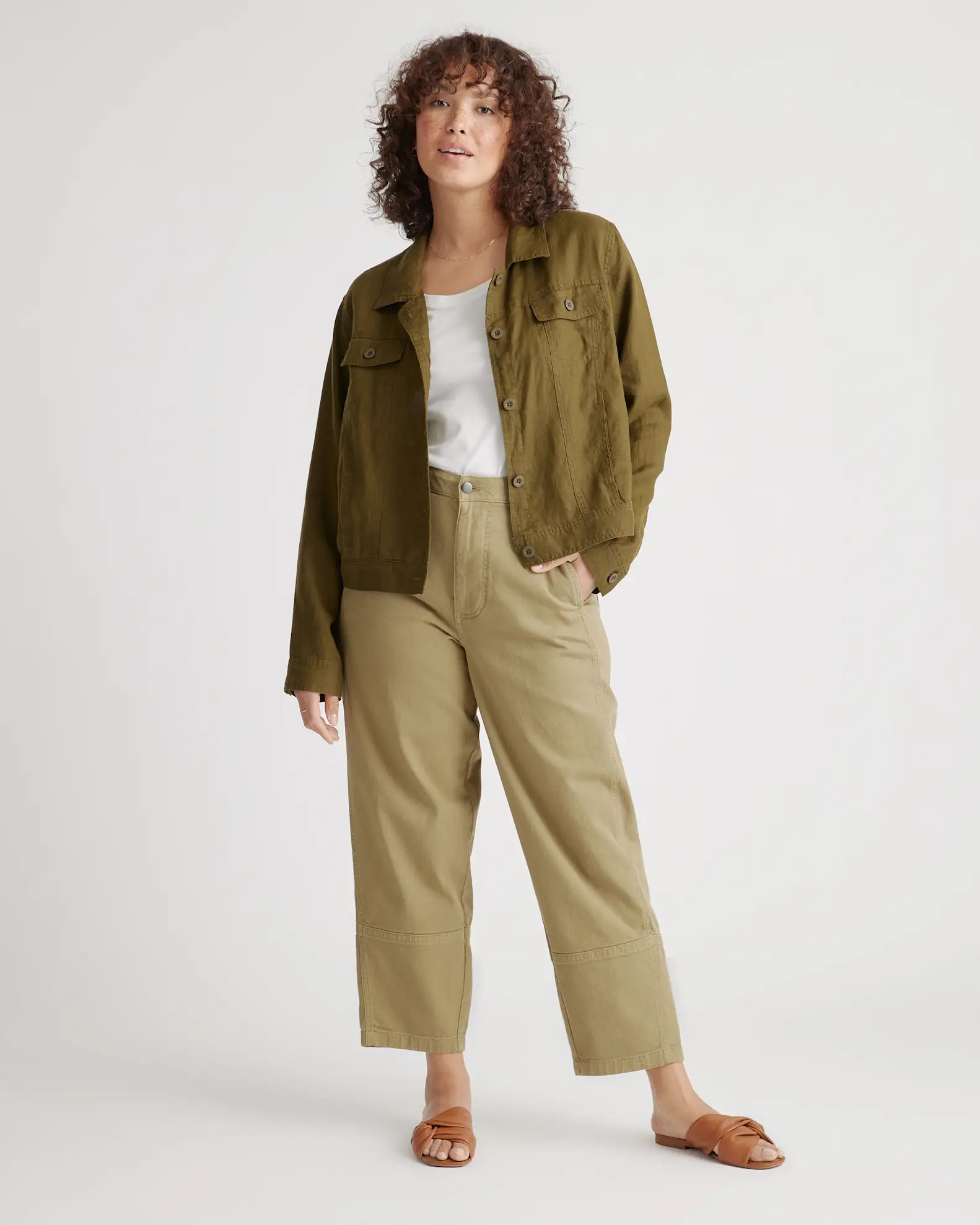 Organic Stretch Cotton Twill Barrel Pant | Quince