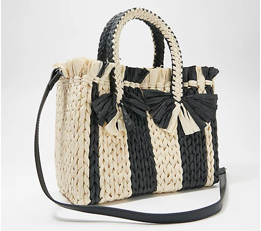 Vince Camuto Small Straw Fringe Tote - Emei | QVC