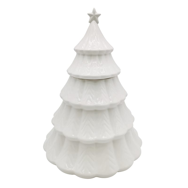 White Christmas Tree Cookie Jar | At Home
