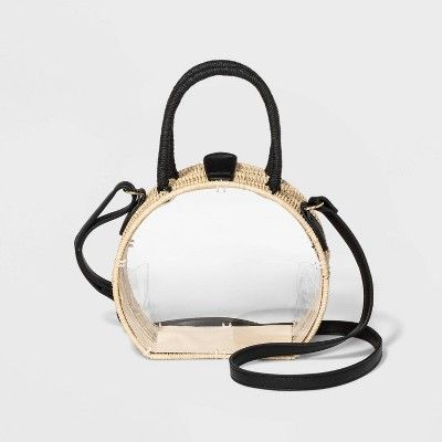 Clear Circle Crossbody Bag With Straw Trim - A New Day™ Natural | Target