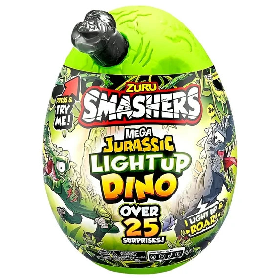 ZURU Smashers Series 1 Light Up Dino Black MEGA Mystery Egg (Over 25 Surprises!) | Walmart (US)