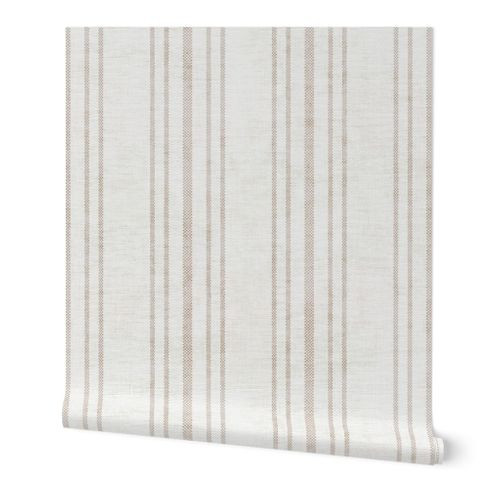 AEGEAN MULTI SIMPLE TICKING STRIPE JUTE | Spoonflower