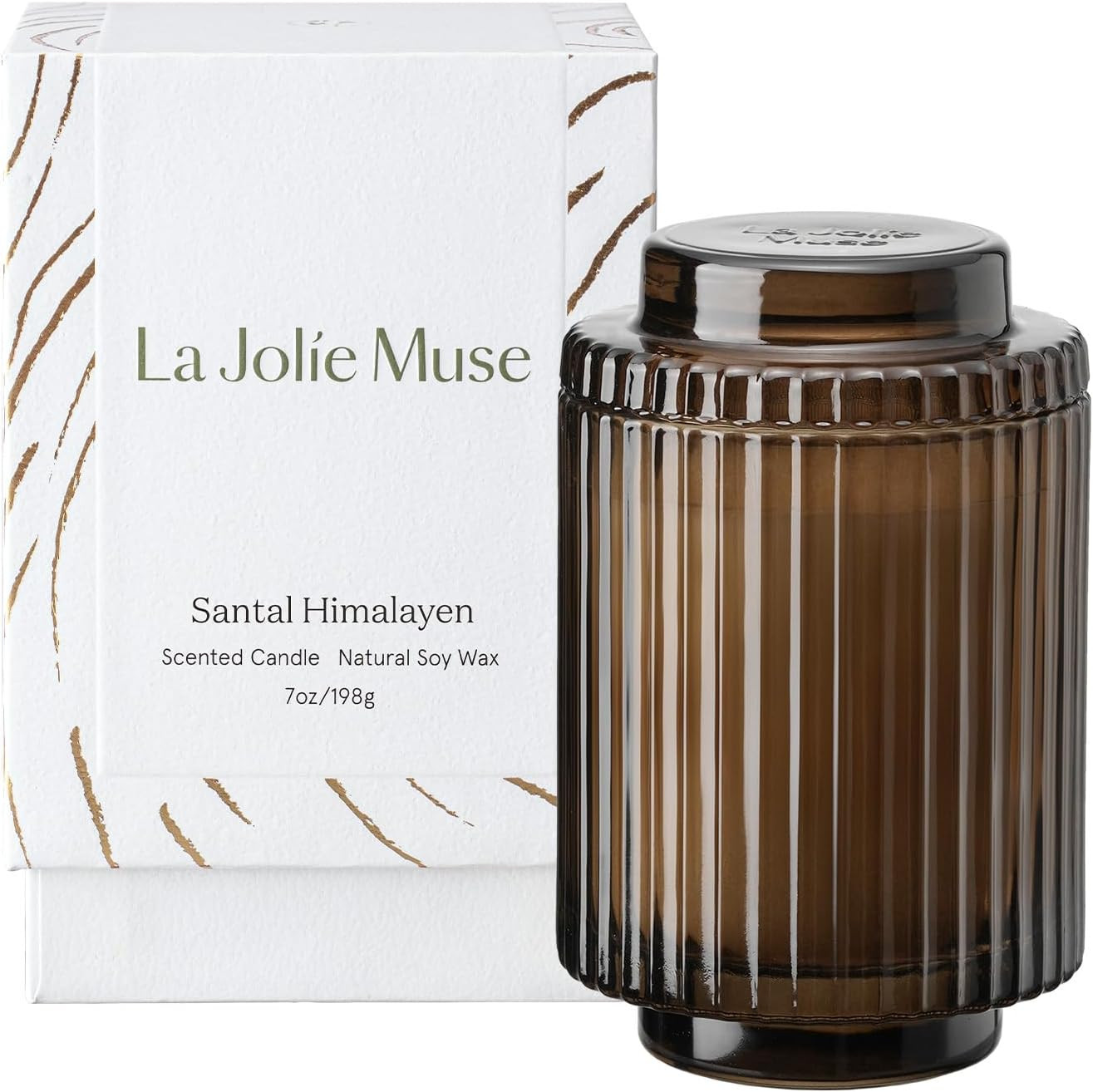 LA JOLIE MUSE Sandalwood Scented Candles for Home, Natural Soy Wax, 7 oz | Amazon (US)