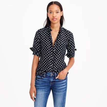 Voile shirt in polka dot | J.Crew US