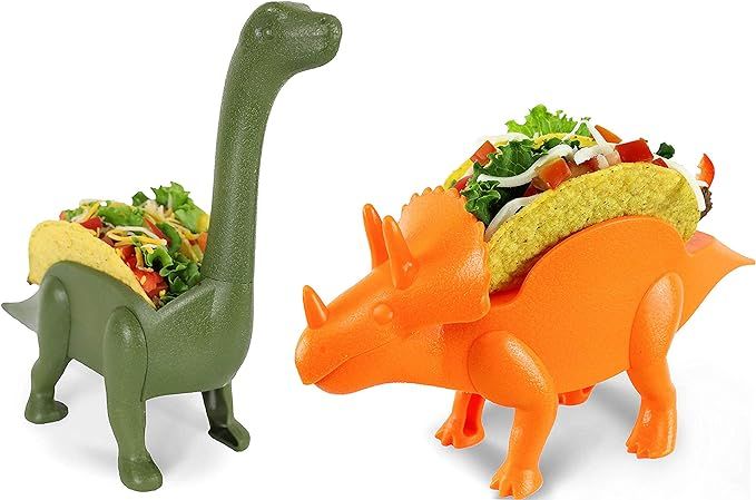 Herd Pack (Pack of 2) Dinosaur Taco Holder Ultrasaurus and Triceratops (Each holds 2 tacos) 4 Tac... | Amazon (US)