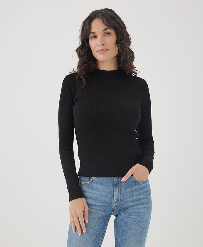 Women’s Favorite Rib Mockneck Top made with Organic Cotton | Pact | Pact Apparel