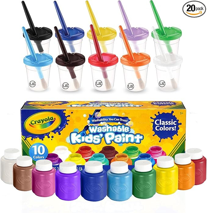 Paint Set with Art Supplies Included, Washable Paint With Paint Brushes and Cups for Kids And Tod... | Amazon (US)