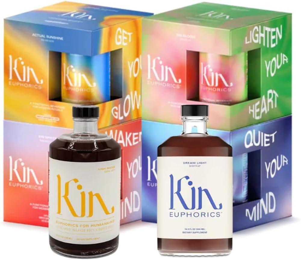 Full Kin Kit by Kin Euphorics, Non Alcoholic Spirits, Nootropic, Botanical, Adaptogen Drinks, 16 ... | Amazon (US)
