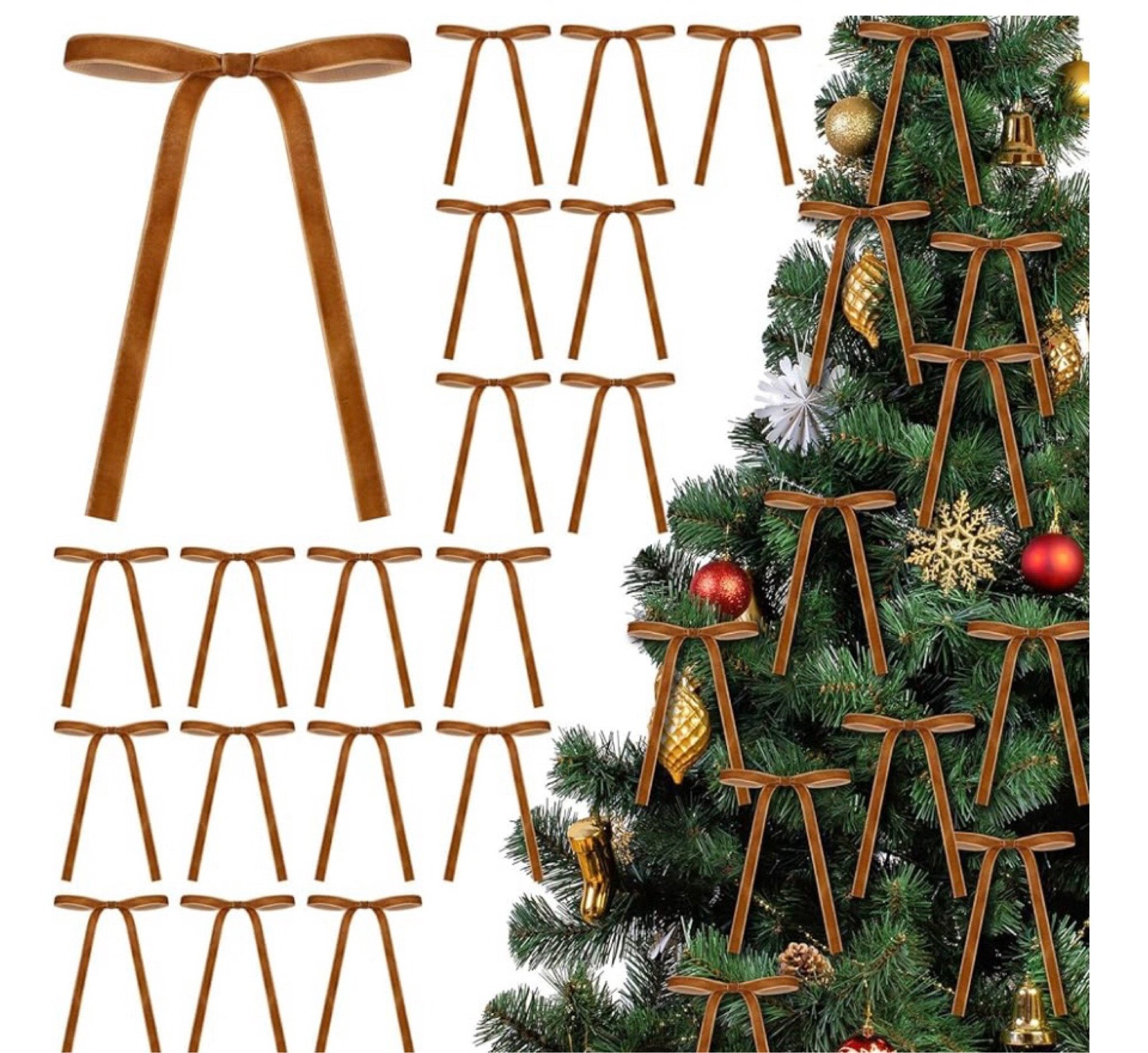 Premade velvet Christmas tree bows, comes in multiple colors! Easy and beautiful 🤩 

#LTKSeasonal #LTKCyberWeek #LTKHoliday