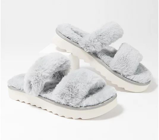 Koolaburra by UGG Faux-Fur Slide Sandals - Fuzz On - QVC.com | QVC
