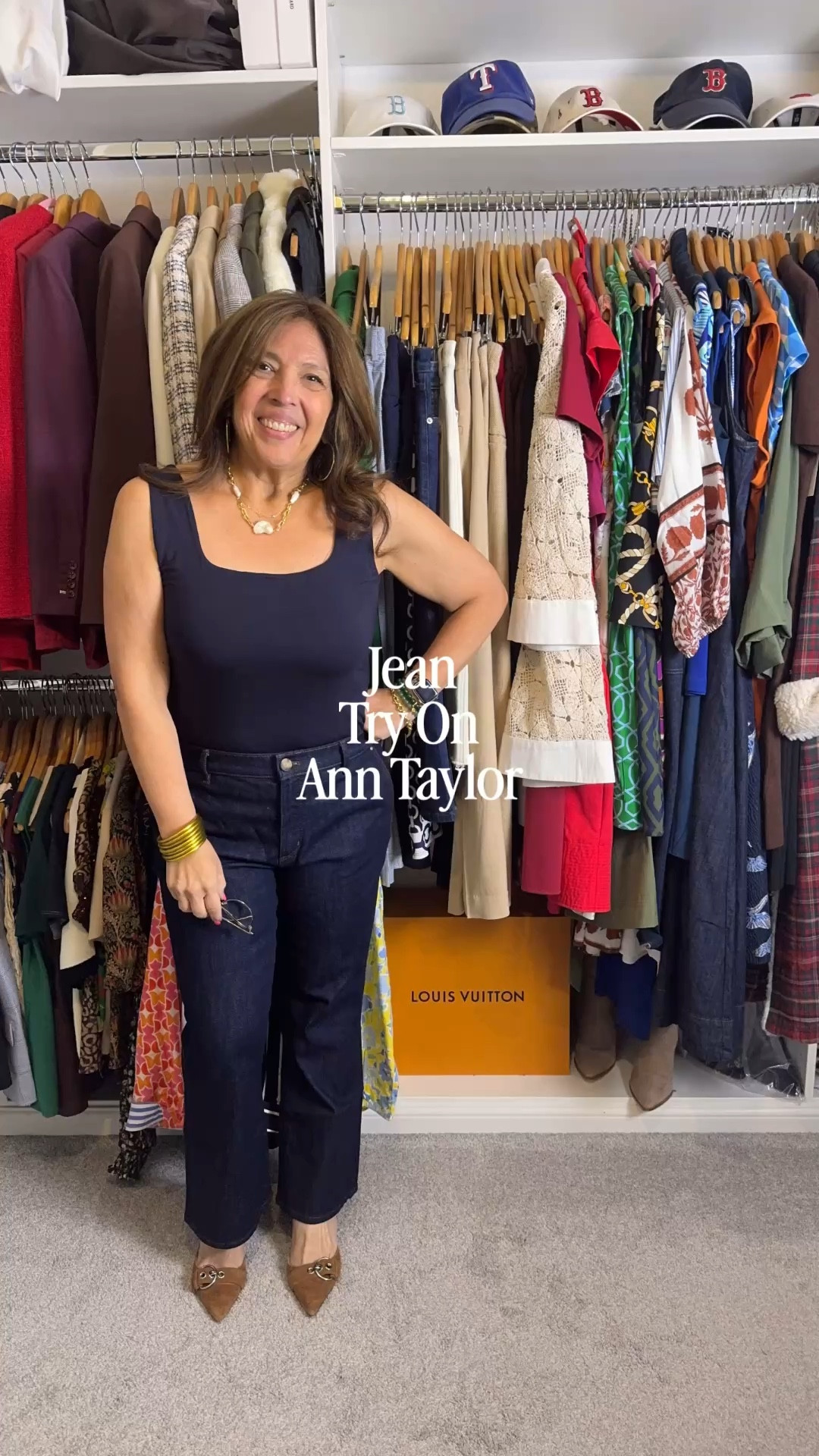 Trying on jeans from Ann Taylor. These are the ankle boot cropped. Wearing a size 14. Also trying on the square neck tank in a Large. 

#LTKSaleAlert #LTKOver40 #LTKWorkwear