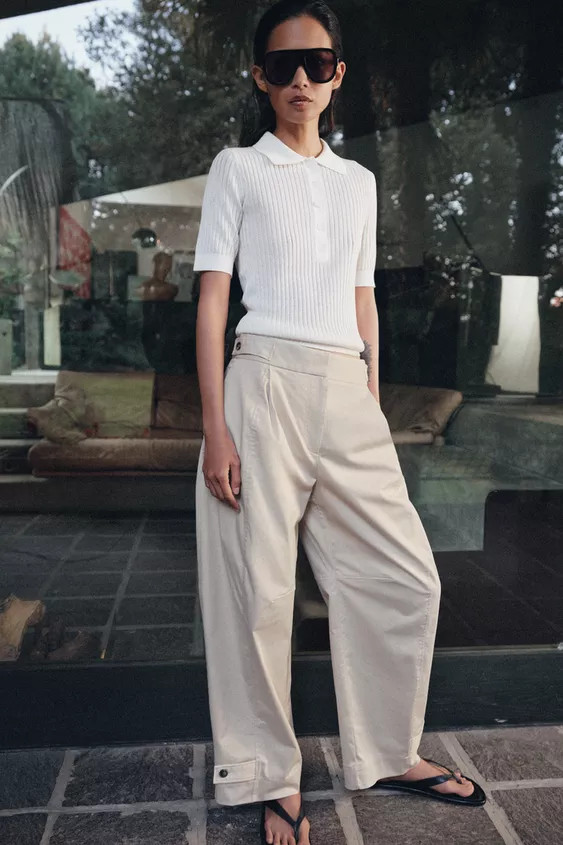 ZW COLLECTION CHINO PANTS WITH BELT LOOPS | Zara US