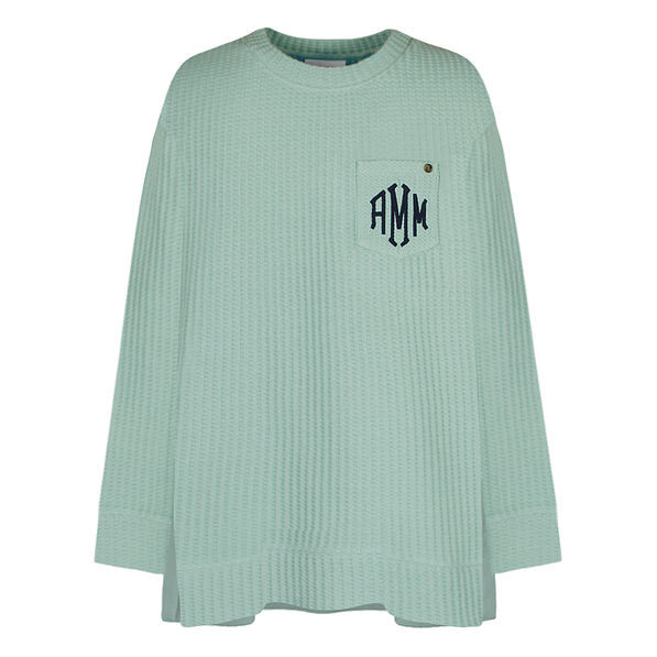Monogrammed Waffle Crewneck Sweatshirt | Marleylilly