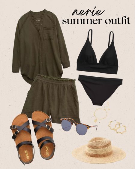 easy comfortable summer outfit, spring break outfit, beach, travel, airport, swim, sandals, accessories

#LTKtravel #LTKswim #LTKSeasonal