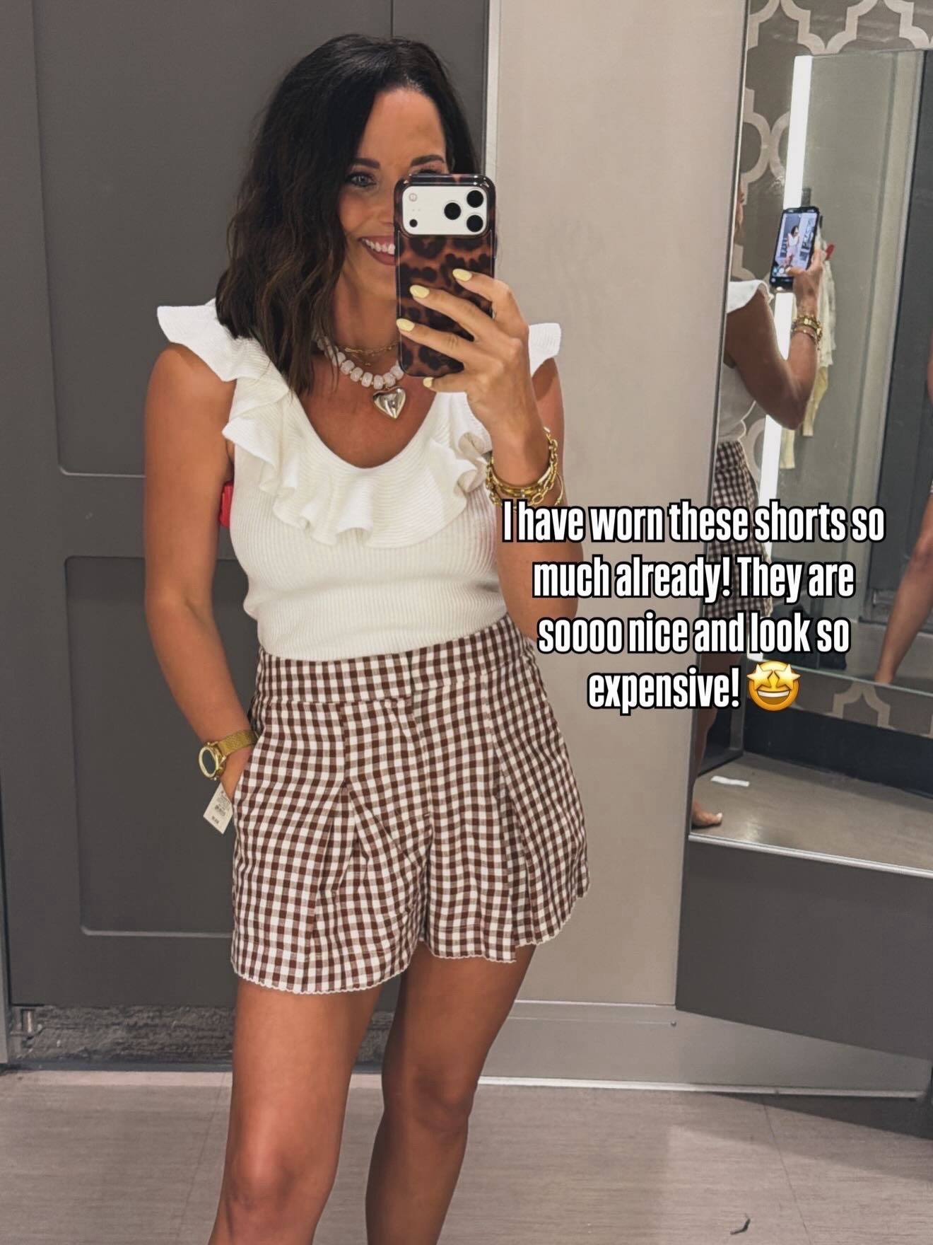 the cutest little target find 🤍 looks so expensive! wearing size xs in both! everything is linked here🫶🏼

target outfit | spring outfit ideas | gingham shorts outfit | ruffle top outfit | casual cute outfits | affordable fashion

#targetstyle #targetfinds #ltkstyle #ltkfinds #springoutfits #affordablefashion #everydayoutfits #casualstyle #outfitinspo #momstyle